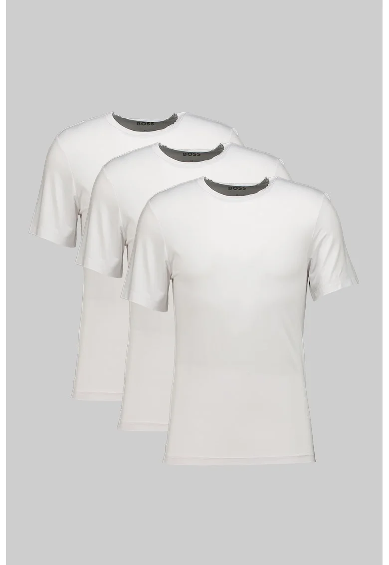 Set de tricouri slim fit de casa - 3 piese, Alb