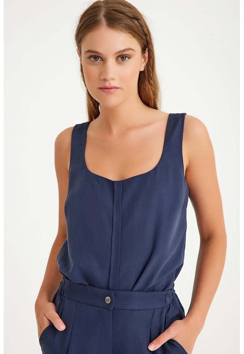 Top uni din lyocell, Albastru indigo