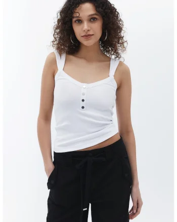 Top slim fit, Alb optic
