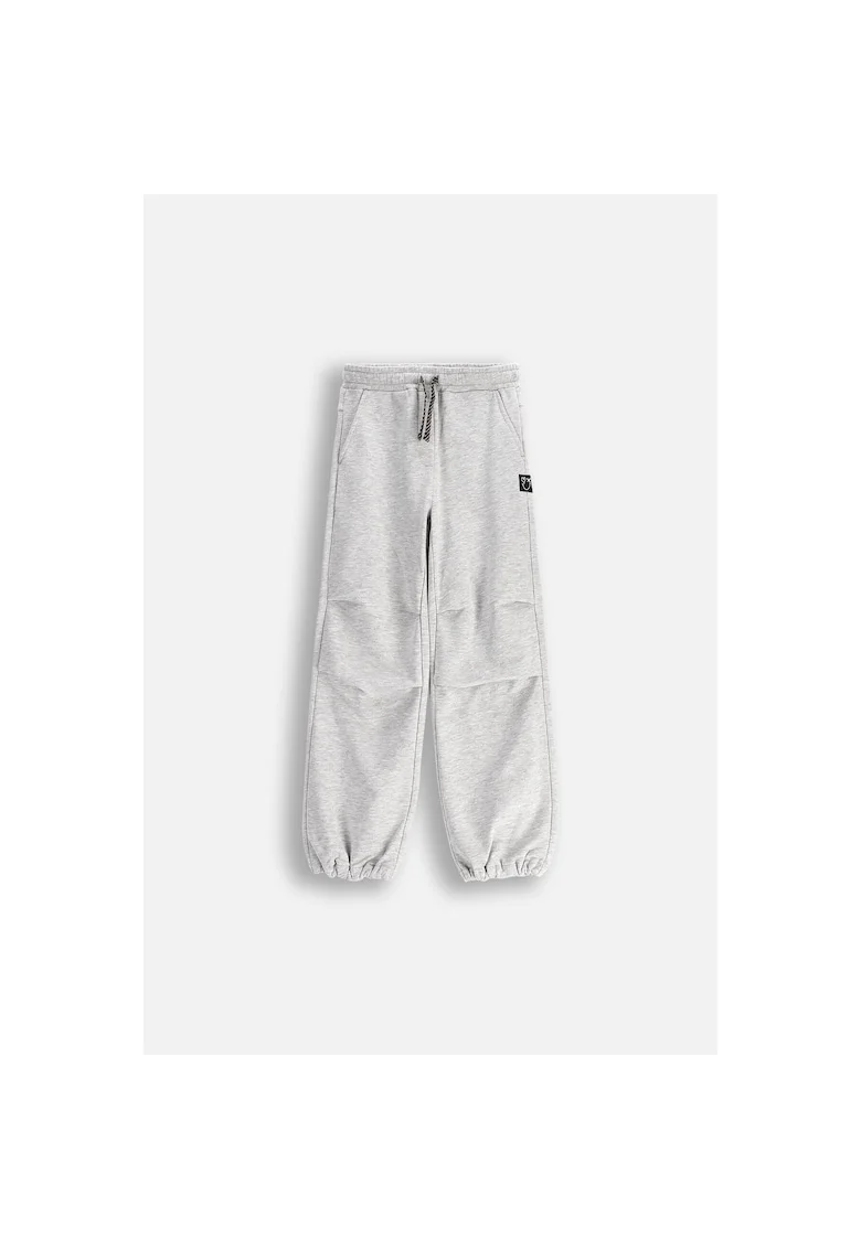 Pantaloni sport cu talie ajustabila, Gri melange
