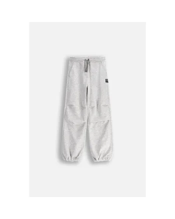 Pantaloni sport cu talie ajustabila, Gri melange