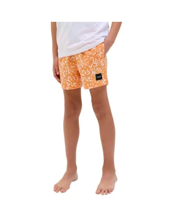 Short JACK &JONES Maui Swim Novelty AOP JNR 42718, Albastru deschis