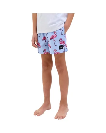Short JACK &JONES Maui Swim Novelty AOP JNR 42758, Portocaliu