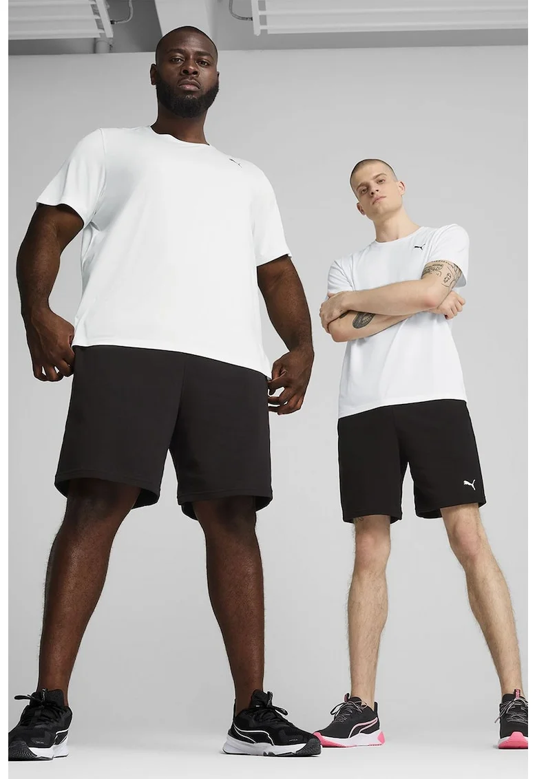 Pantaloni scurti cu logo, pentru fitness, Negru