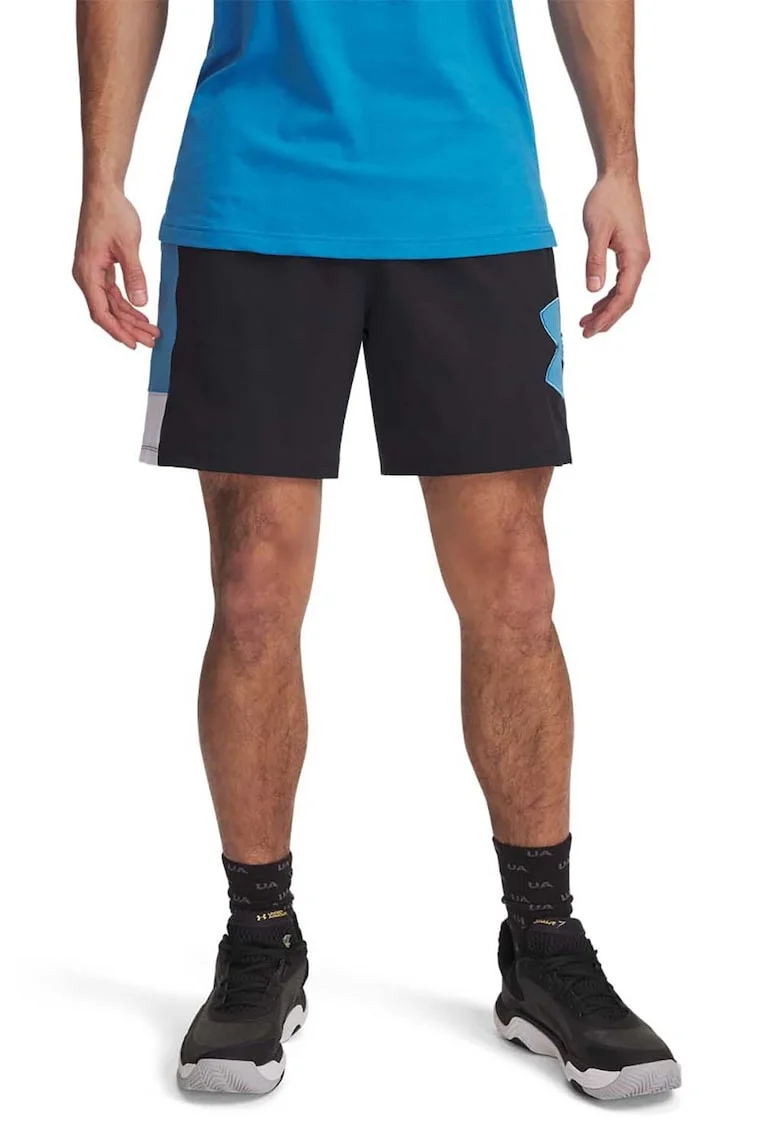 Pantaloni scurti cu logo, pentru baschet Zone 7, Negru