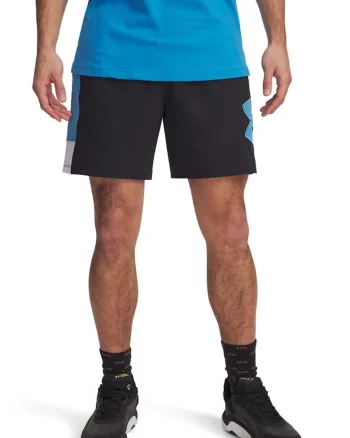 Pantaloni scurti cu logo, pentru baschet Zone 7, Negru
