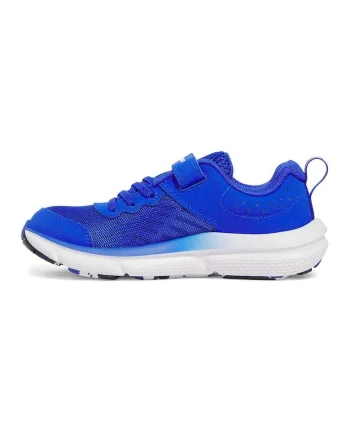 Pantofi usori cu inchidere velcro pentru alergare Assert 10 AC, Alb/Albastru royal