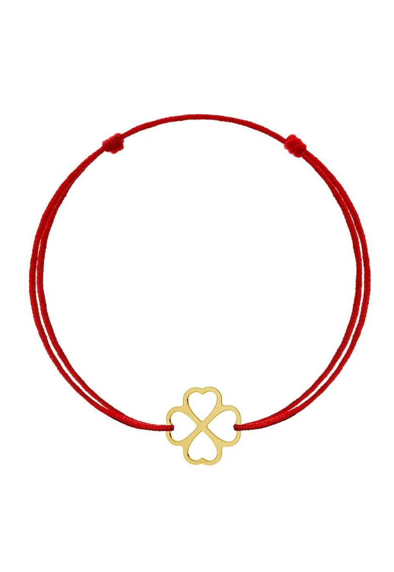 Bratara Copii Kabbalah cu pandantiv din Aur 585 - 14K - Clover