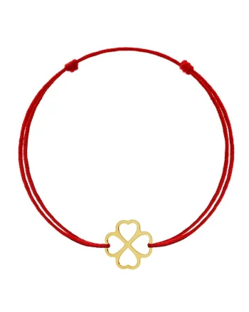 Bratara Copii Kabbalah cu pandantiv din Aur 585 - 14K - Clover