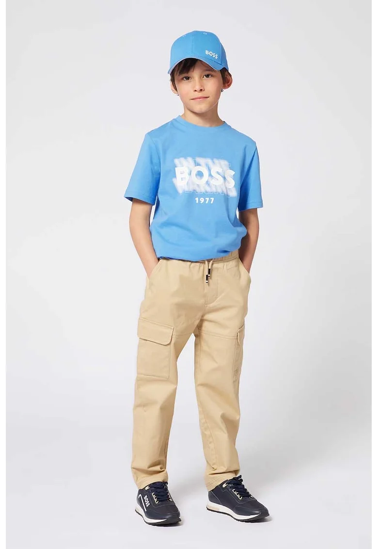 Pantaloni cargo cu talie ajustabila, Bej deschis