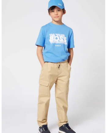 Pantaloni cargo cu talie ajustabila, Bej deschis