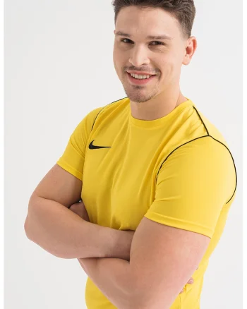 Tricou cu decolteu rotund, pentru fotbal Park 20, Negru/Galben sofran