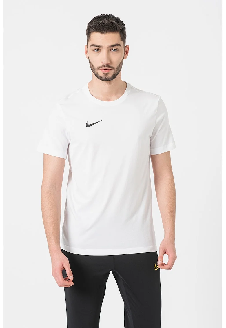 Tricou cu detaliu logo si tehnologie Dri-FIT pentru fotbal Park20, Alb/Negru