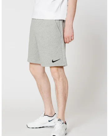 Pantaloni scurti cu buzunare laterale si logo pentru fotbal, Gri melange
