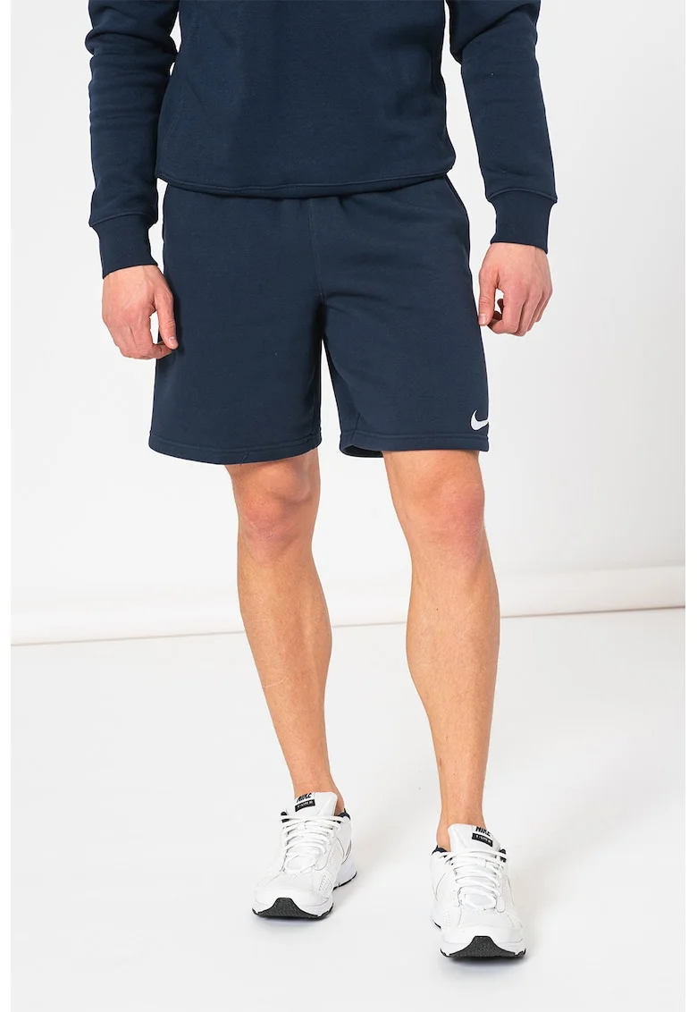 Pantaloni scurti cu buzunare laterale si logo pentru fotbal, Bleumarin