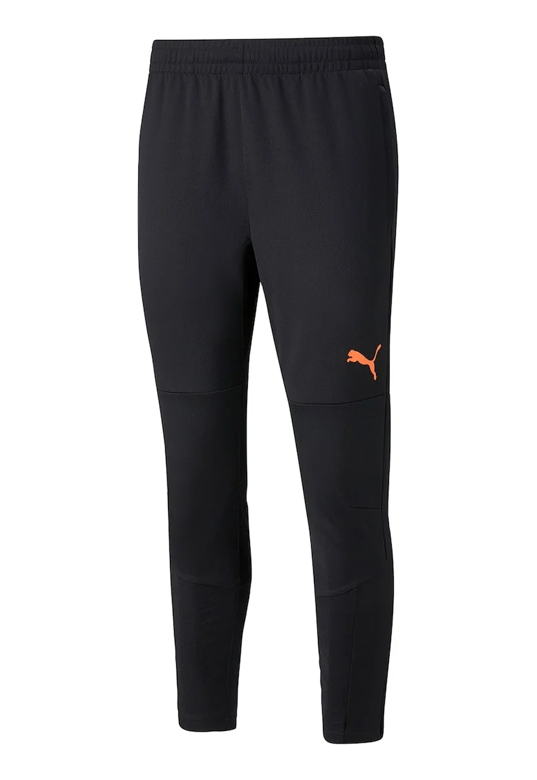 Pantaloni sport de fotbal individualFINAL, Negru/Portocaliu neon