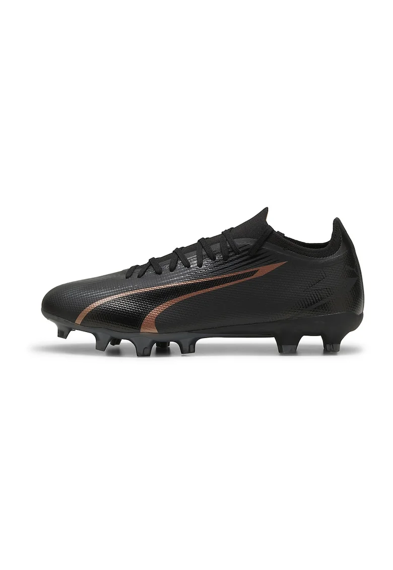 Pantofi de piele ecologica pentru fotbal Ultra Match, Negru stins