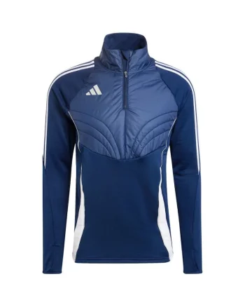 Hanorac sport barbati  Tiro 24 Winterized, albastru, material reciclabil, guler din lana