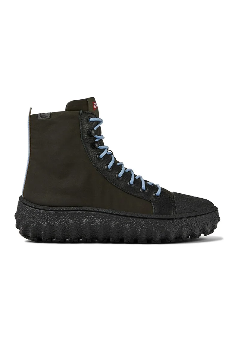 Pantofi sport mid-high cu garnituri de piele, Verde padure