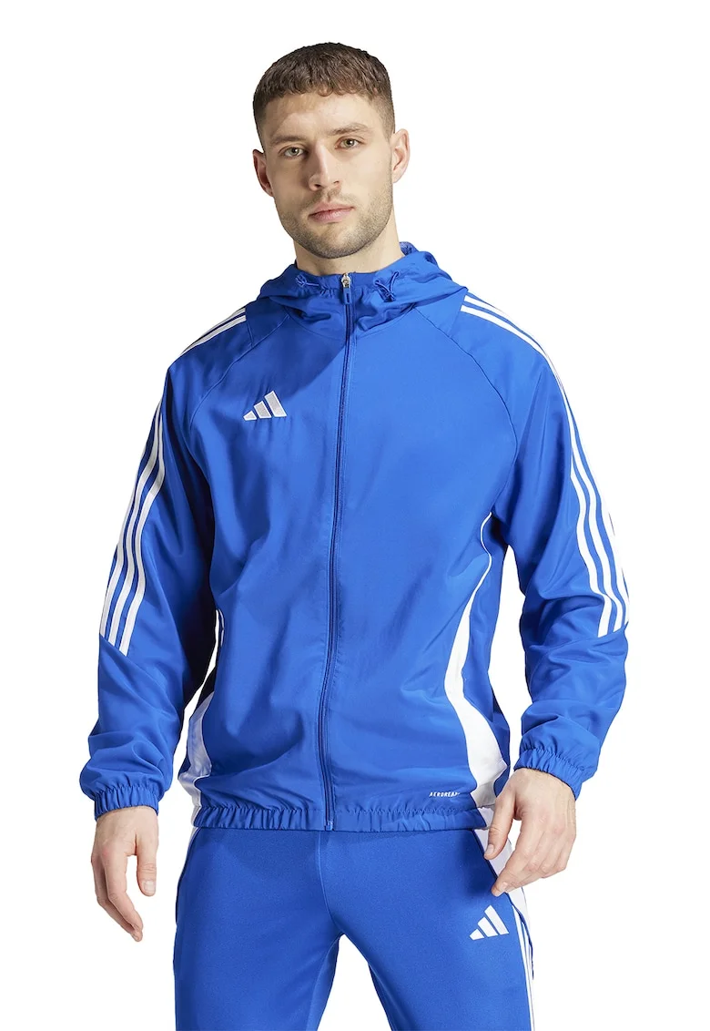 Jacheta cu maneci raglan, pentru fotbal Tiro 24, Alb/Albastru royal