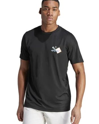 Tricou cu imprimeu pentru tenis Court Sport, Negru
