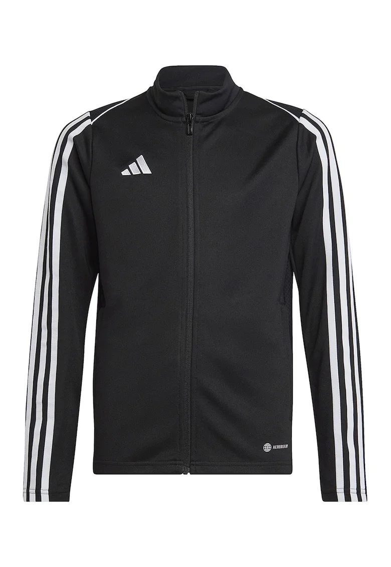 Bluza de trening cu fermoar, pentru fotbal Tiro, Alb/Negru