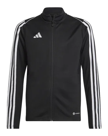 Bluza de trening cu fermoar, pentru fotbal Tiro, Alb/Negru
