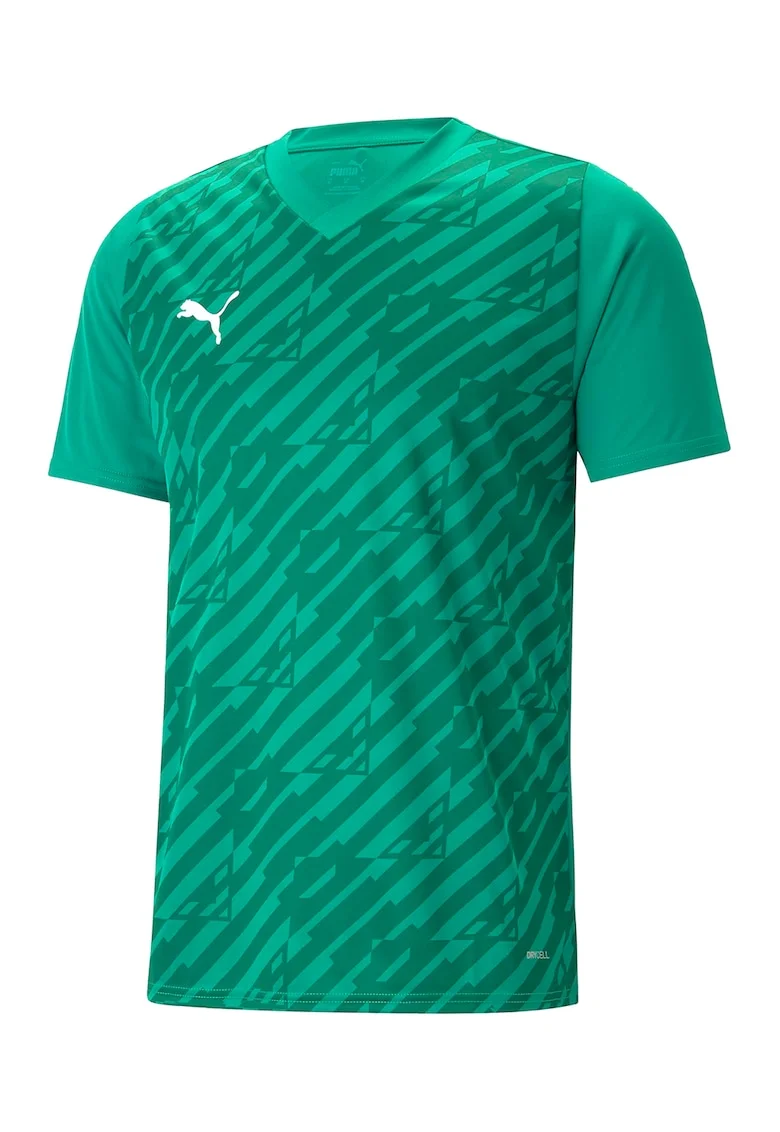 Tricou slim fit cu model pentru fotbal, Verde persan