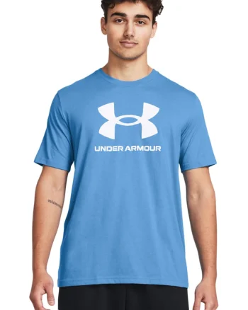 Tricou lejer cu imprimeu logo, Albastru deschis
