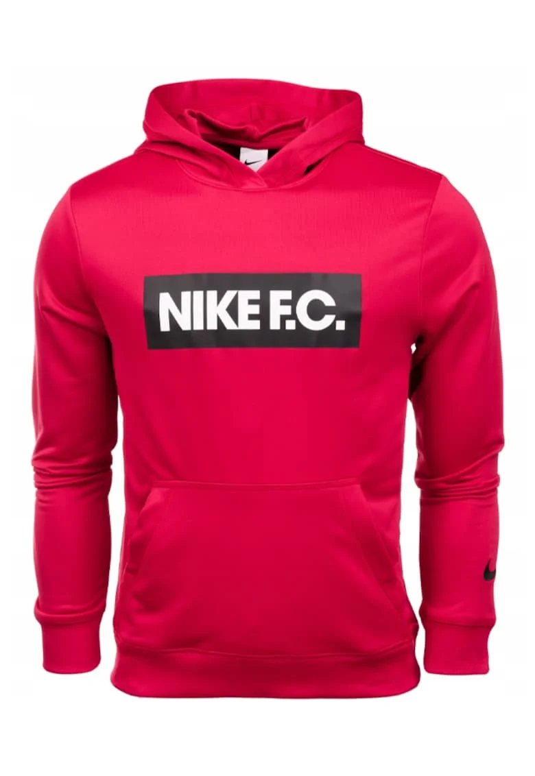 Hanorac cu imprimeu logo cauciucat si tehnologie Dri-Fit pentru fotbal Nike F.C., Rosu