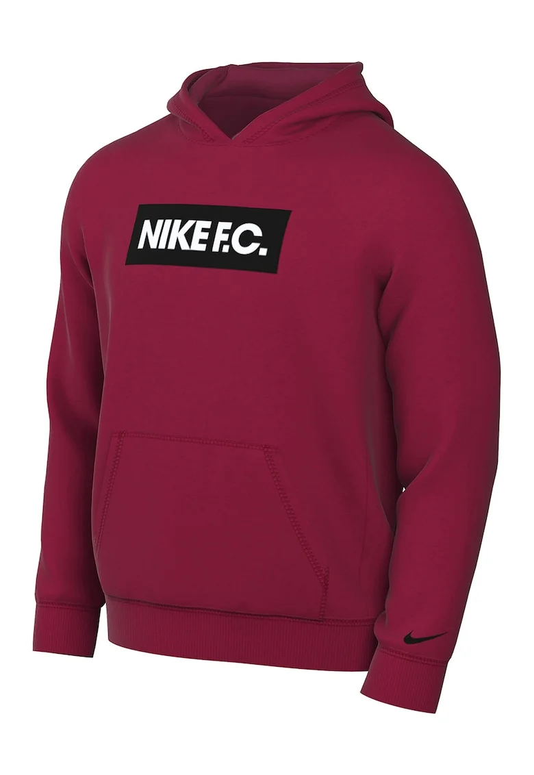 Hanorac cu imprimeu logo cauciucat si tehnologie Dri-Fit pentru fotbal Nike F.C., Visiniu