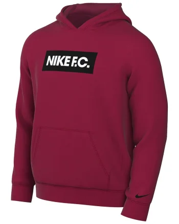 Hanorac cu imprimeu logo cauciucat si tehnologie Dri-Fit pentru fotbal Nike F.C., Visiniu