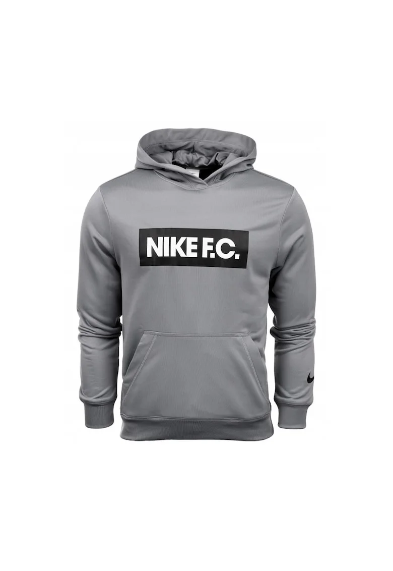 Hanorac cu imprimeu logo cauciucat si tehnologie Dri-Fit pentru fotbal Nike F.C., Gri