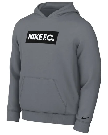 Hanorac cu imprimeu logo cauciucat si tehnologie Dri-Fit pentru fotbal Nike F.C., Gri cenusiu
