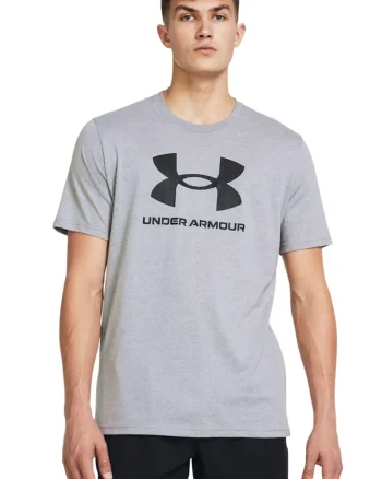 Tricou lejer cu imprimeu logo, Gri deschis