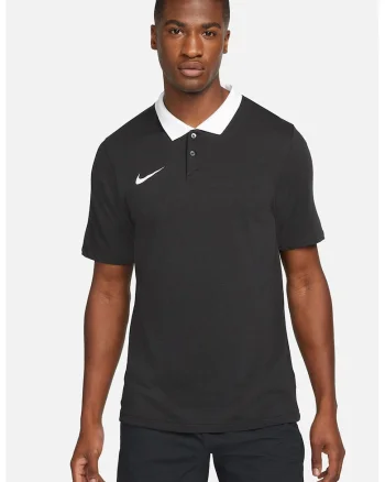 Tricou polo cu tehnologie Dri-Fit, pentru fotbal, Alb/Negru