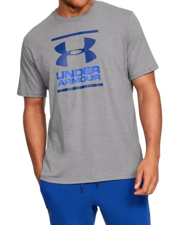 Tricou cu imprimeu logo pentru fitness GL Foundation, Gri