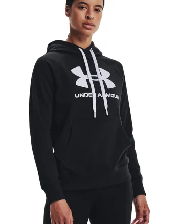 Hanorac lejer de fleece cu buzunar kangaroo, pentru antrenament Rival, Alb/Negru