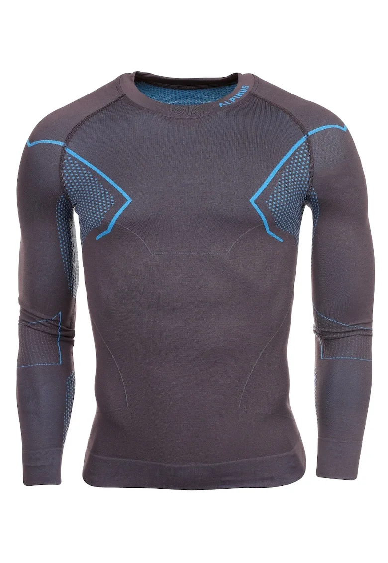Bluza termoactiva barbati,  Gri/Albastru, Gri/Albastru