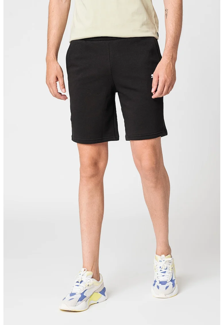Pantaloni scurti din amestec de bumbac pentru fotbal Goal 23, Alb/Negru