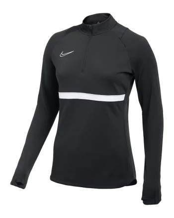 Bluza cu fenta cu fermoar, pentru antrenament Academy, Alb/Negru
