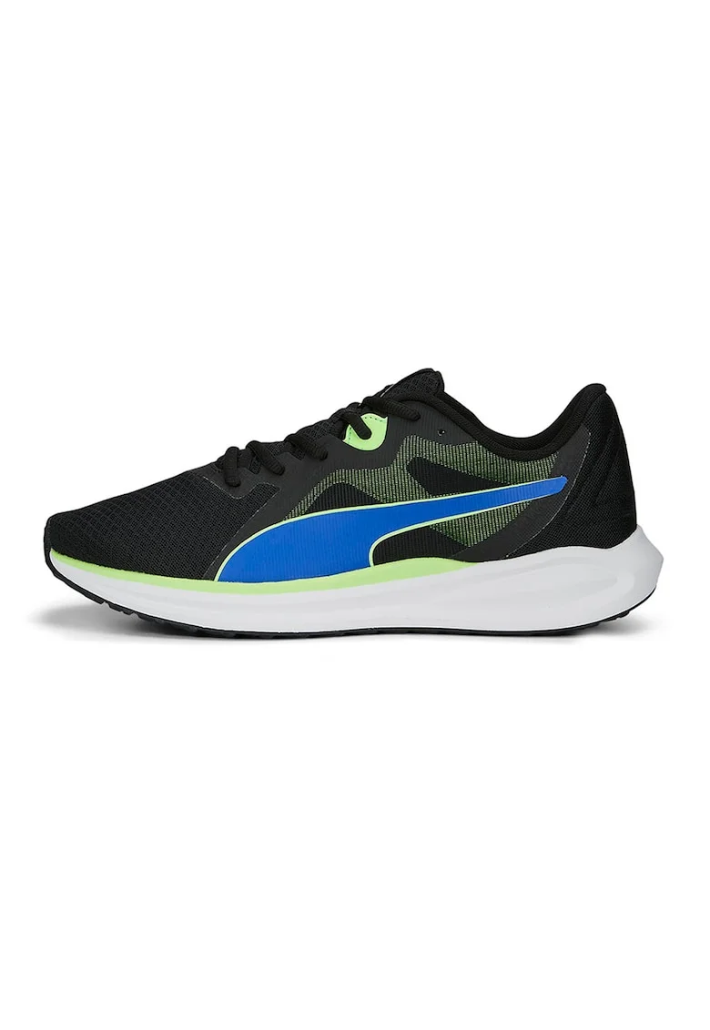 Pantofi cu garnituri de plasa pentru alergare Twitch Runner Fresh, Negru melange/Verde lime