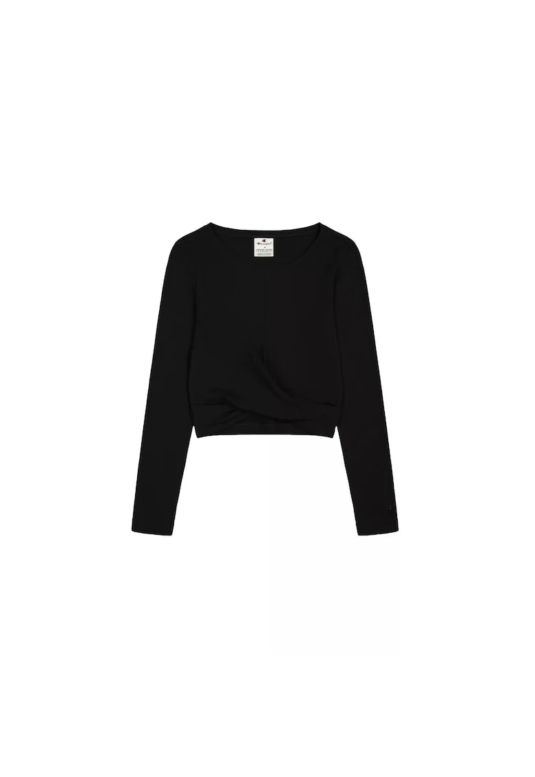 Tricou sport pentru dama  Crewneck Croptop, Negru