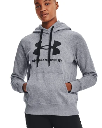 Hanorac lejer de fleece cu buzunar kangaroo, pentru antrenament Rival, Gri melange