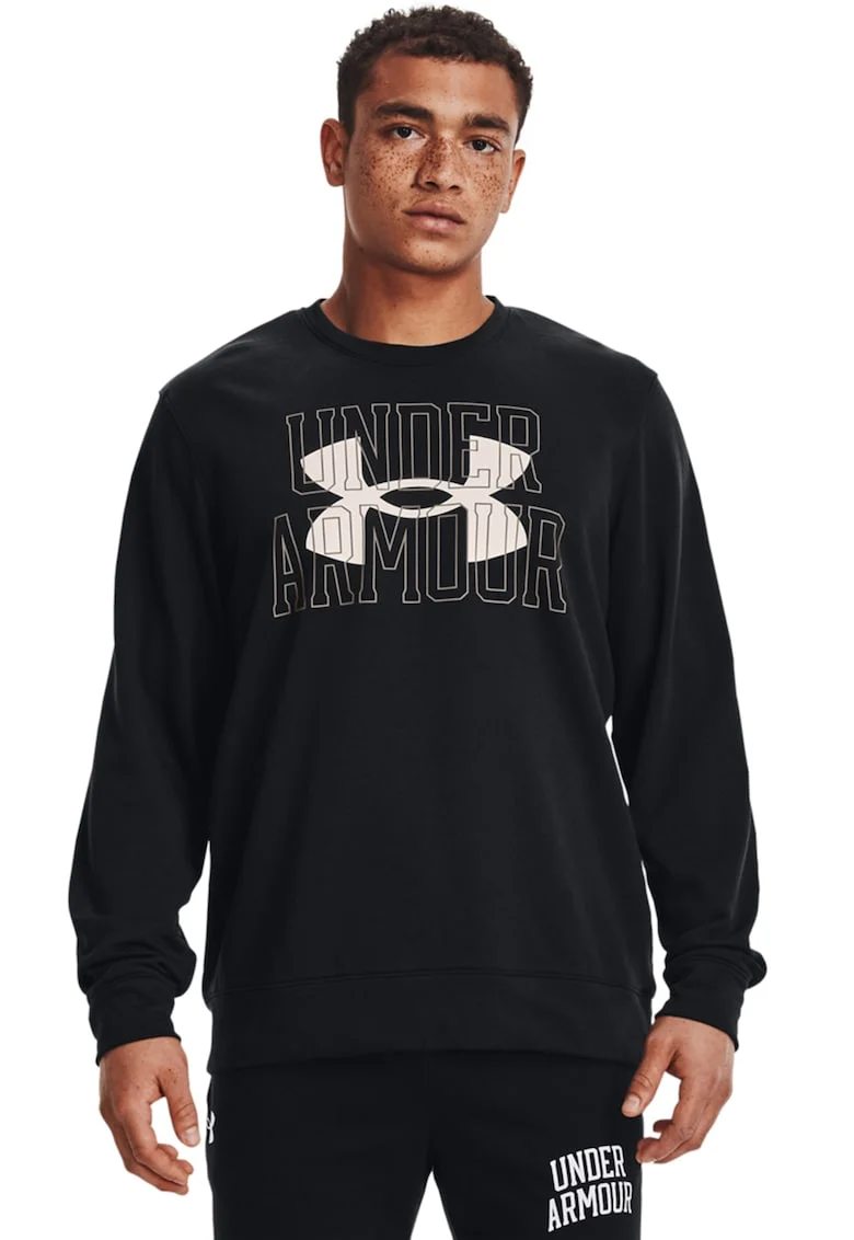 Bluza sport pentru fitness Rival Terry, Negru/Maro nisip