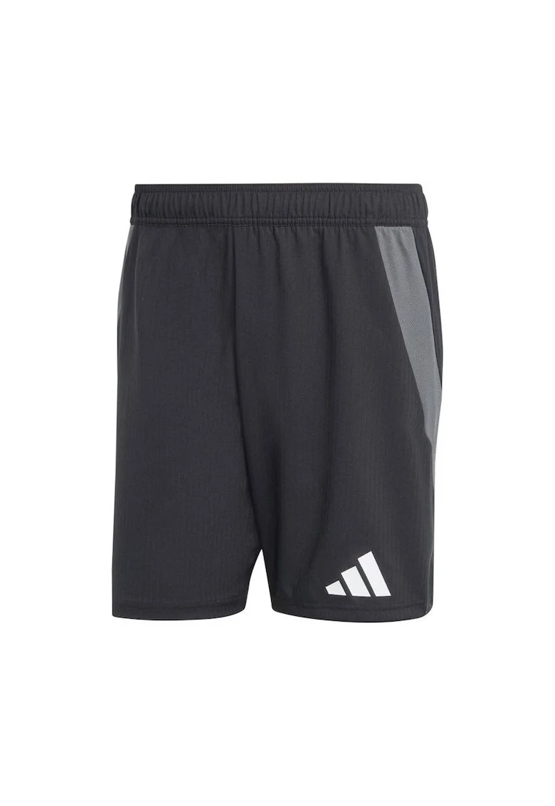 Pantaloni scurti sport,  Tiro 24, talie elastica, negru, poliester reciclat