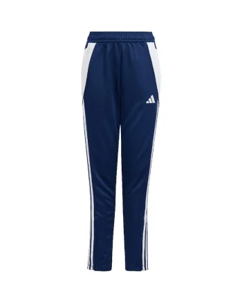 Pantaloni sport copii  Tiro 24, bleumarin, material reciclabil, croiala ajustabila, pentru fotbal