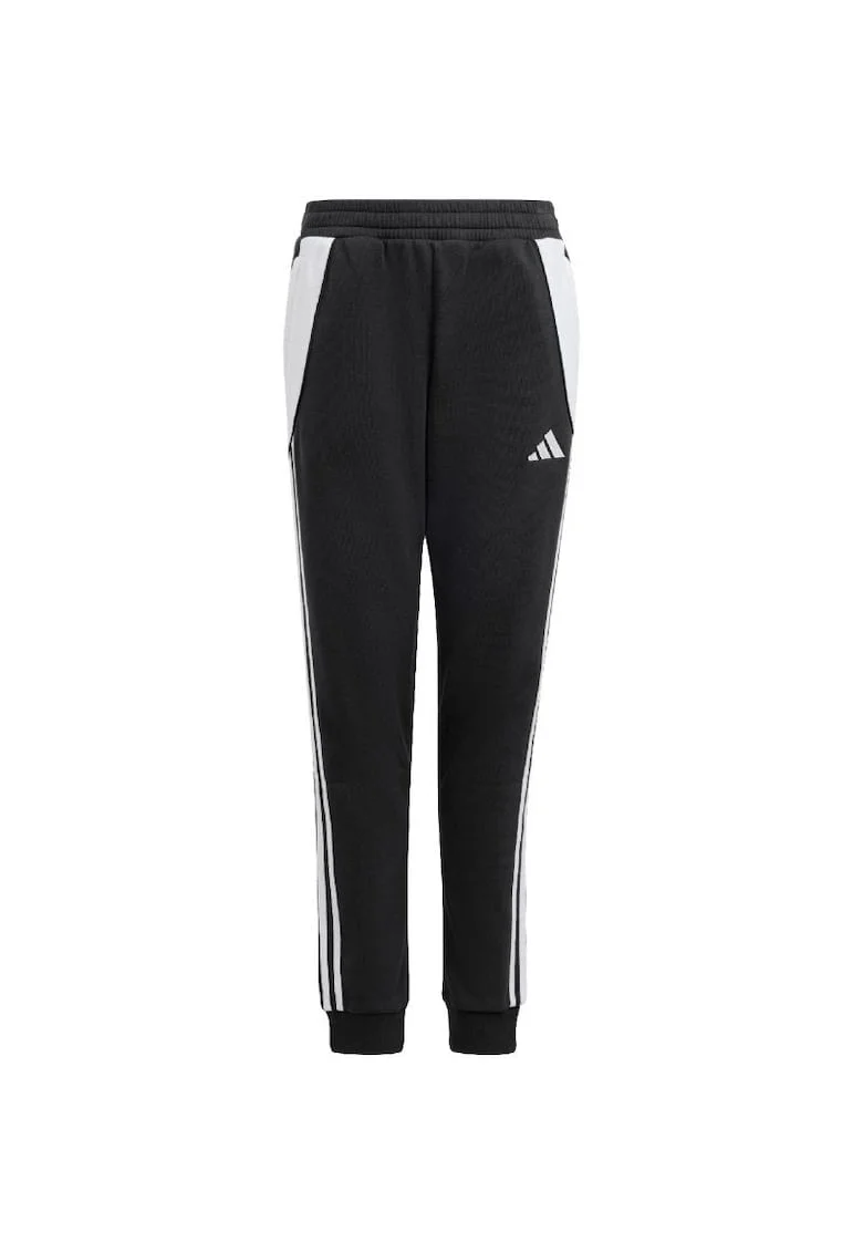 Pantaloni sport copii,  Bumbac/Poliester, Negru/Alb,