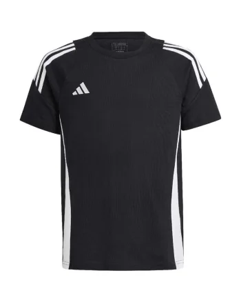 Tricou sport copii  tiro 24 jr, bumbac, alb/negru