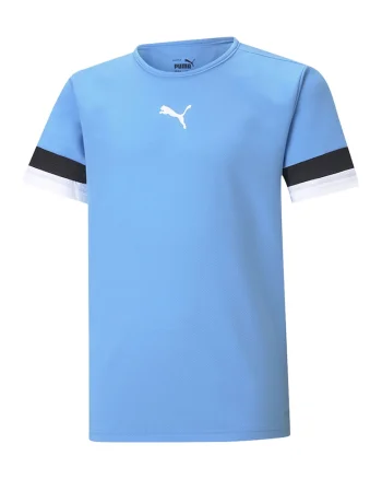 Tricou cu decolteu la baza gatului si imprimeu logo pentru fotbal, Albastru